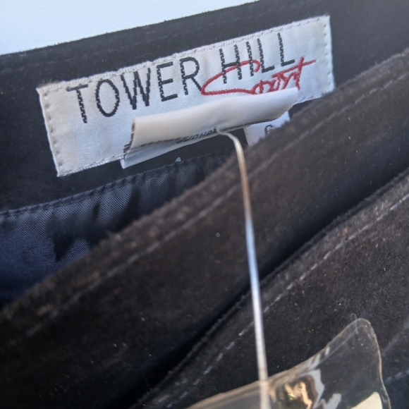 Genuine leather black SUEDE skirt Size 6 - Picture 2 of 2